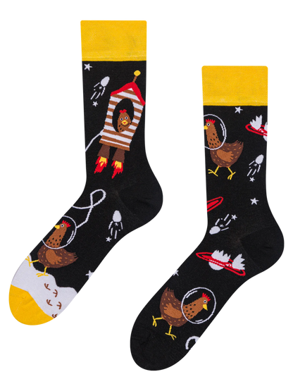Chaussettes à motifs: Poule astronaute