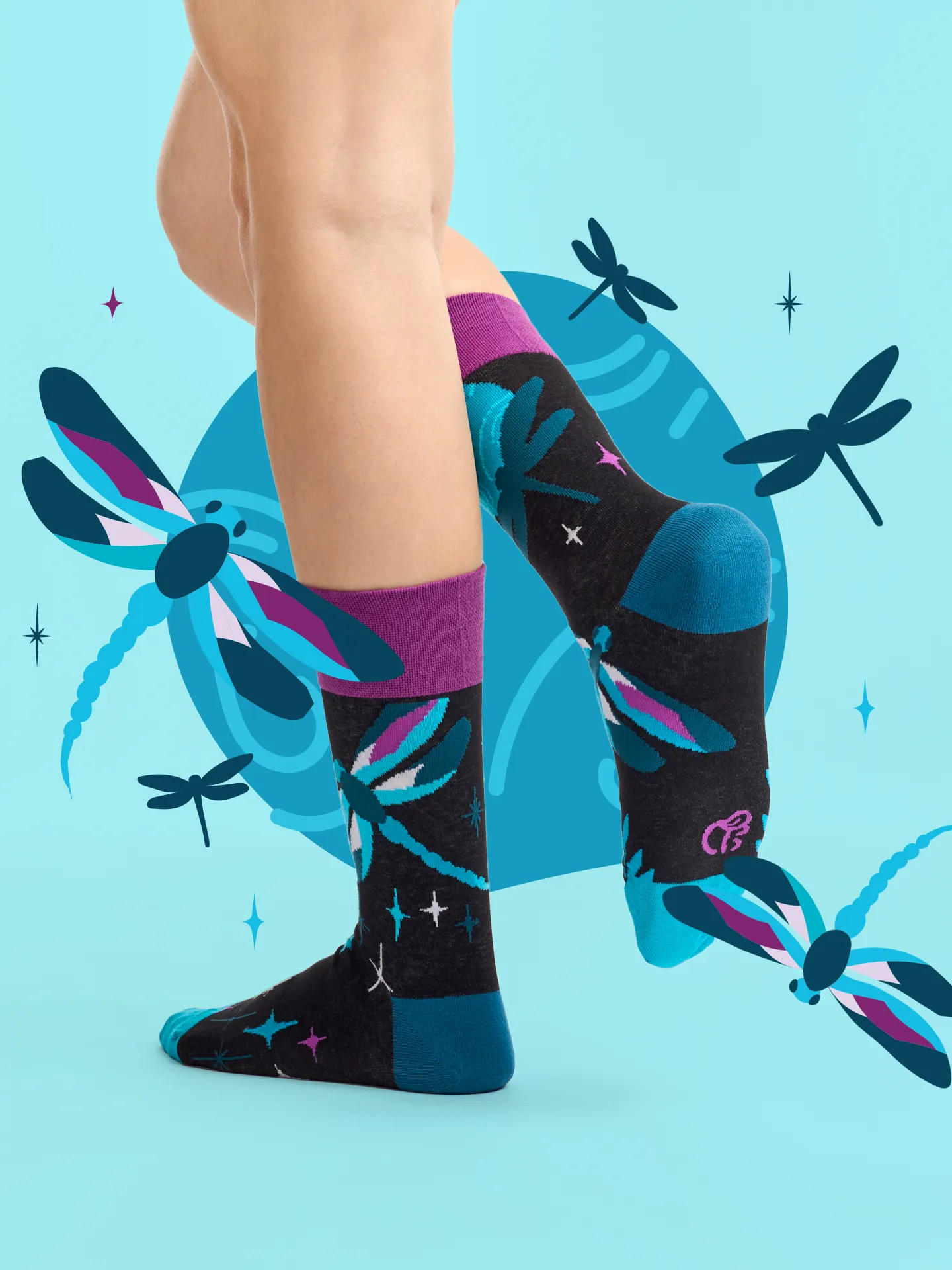 Chaussettes à motifs: Libellule de nuit