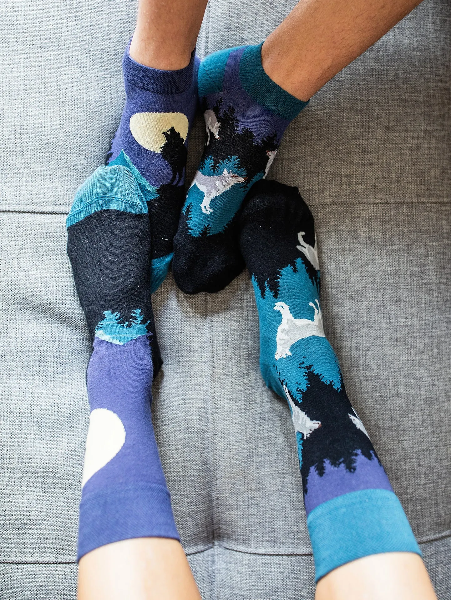 Chaussettes à motifs: Loup nocturne