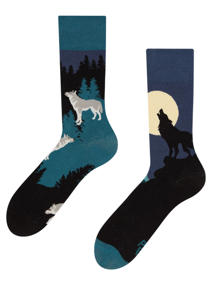 Chaussettes à motifs: Loup nocturne