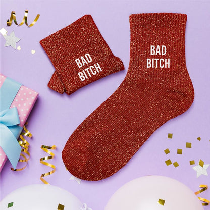 Chaussettes à paillettes: Bad bitch