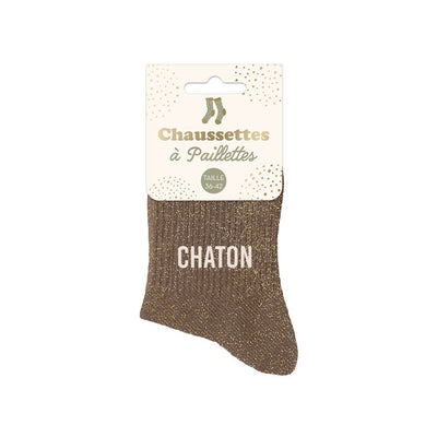 Chaussettes à paillettes: Chaton