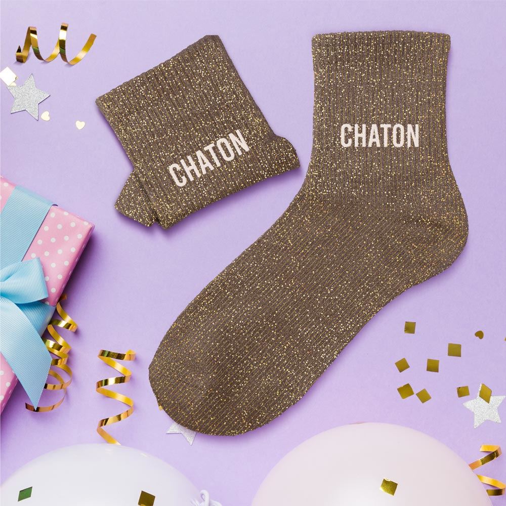 Chaussettes à paillettes: Chaton