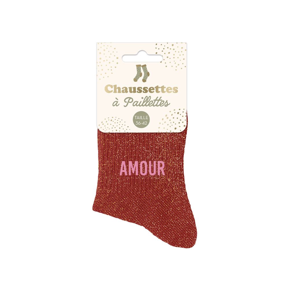 Chaussettes à paillettes: Amour
