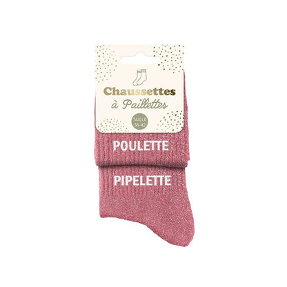 Chaussettes à paillettes: Poulette-Pipelette
