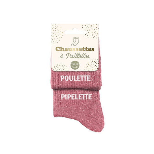 Chaussettes à paillettes: Poulette-Pipelette