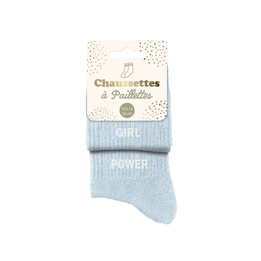 Chaussettes à paillettes: Girl-Power