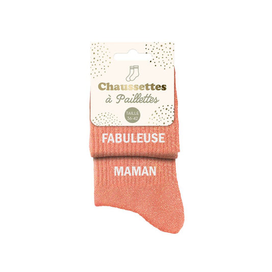 Chaussettes à paillettes: Fabuleuse-Maman