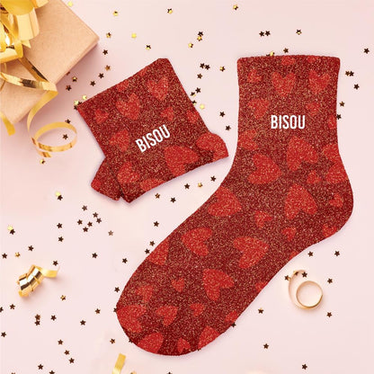 Chaussettes à paillettes: Bisou