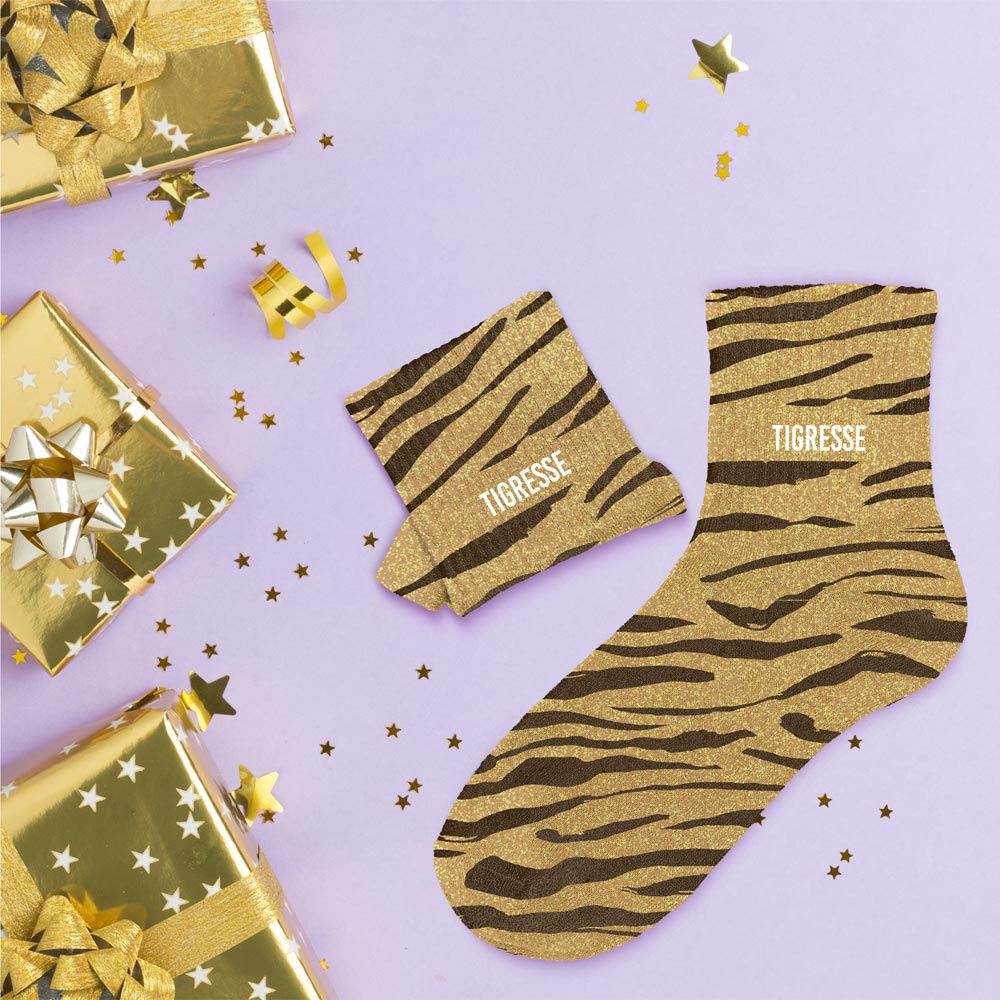 Chaussettes à paillettes: Tigresse