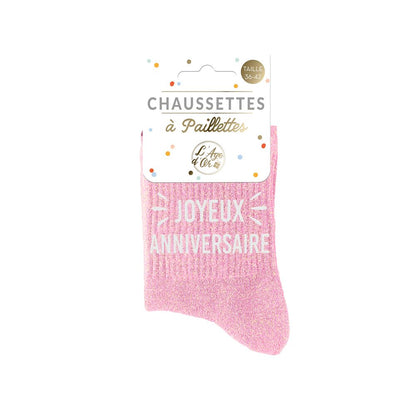 Chaussettes à paillettes: Joyeux anniversaire