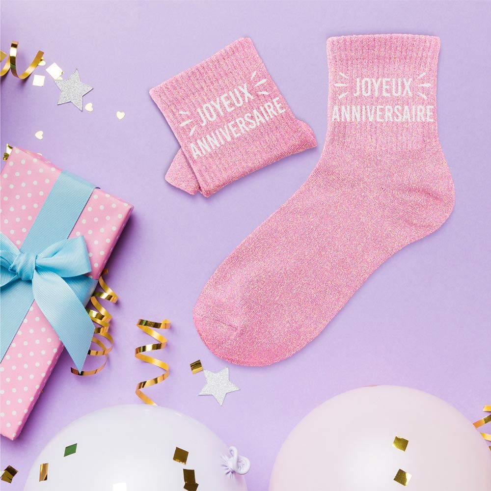 Chaussettes à paillettes: Joyeux anniversaire