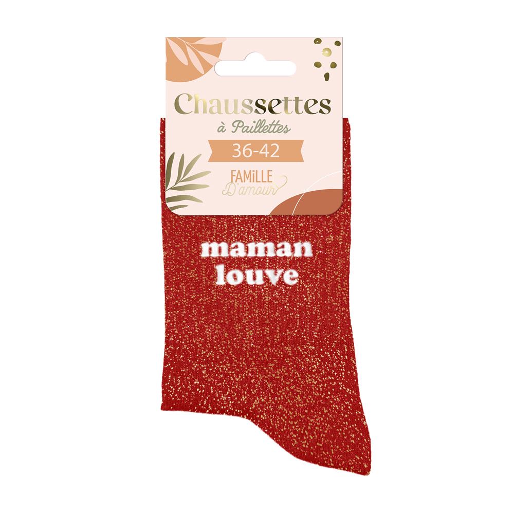 Chaussettes à paillettes: Maman louve