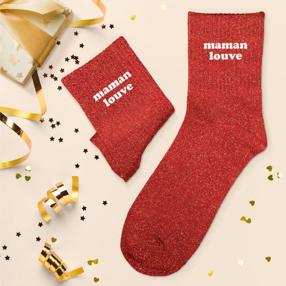 Chaussettes à paillettes: Maman louve