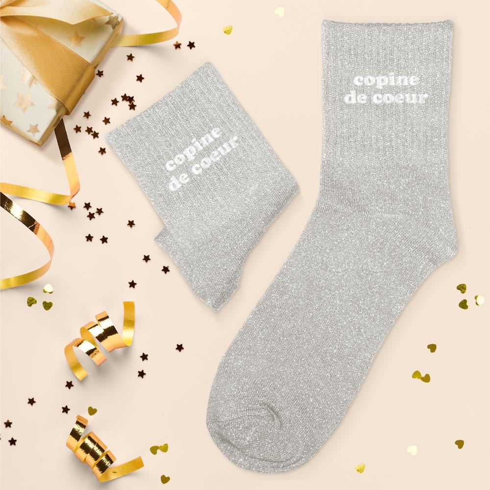 Chaussettes à paillettes: Copine de coeur