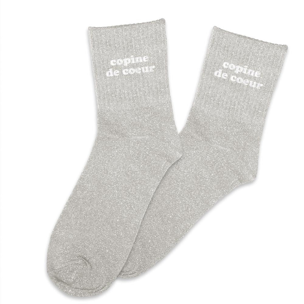 Chaussettes à paillettes: Copine de coeur