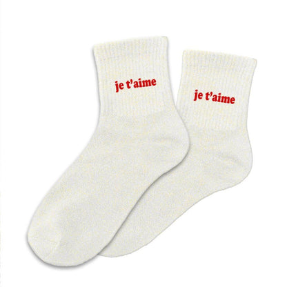 Chaussettes à paillettes: Je t'aime