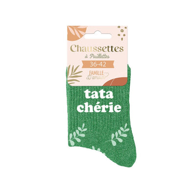 Chaussettes à paillettes: Tata chérie