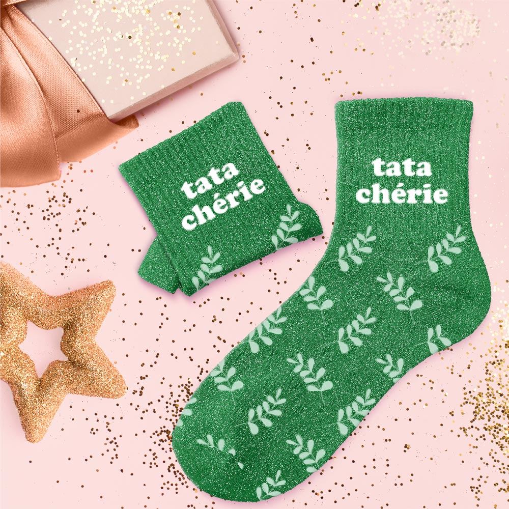 Chaussettes à paillettes: Tata chérie