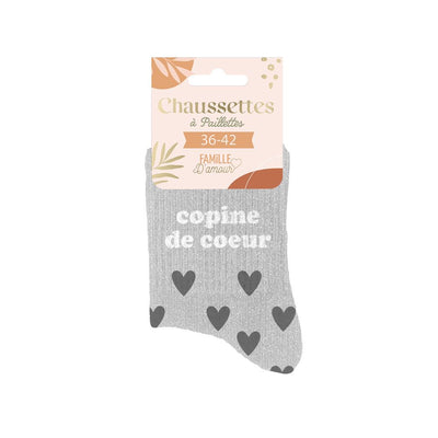 Chaussettes à paillettes: Copine de coeur