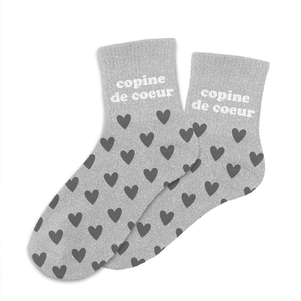 Chaussettes à paillettes: Copine de coeur
