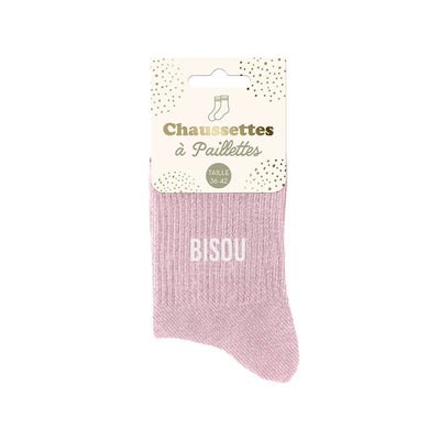 Chaussettes à paillettes: Bisou