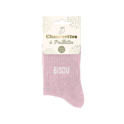 Chaussettes à paillettes: Bisou