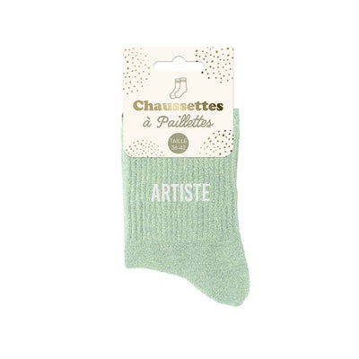 Chaussettes à paillettes: Artiste