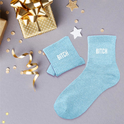 Chaussettes à paillettes: Bitch