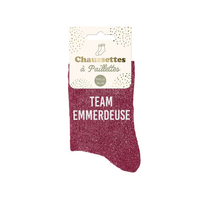 Chaussettes à paillettes: Team emmerdeuse