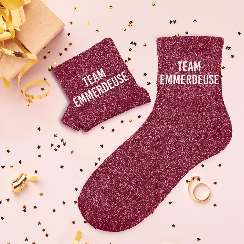 Chaussettes à paillettes: Team emmerdeuse
