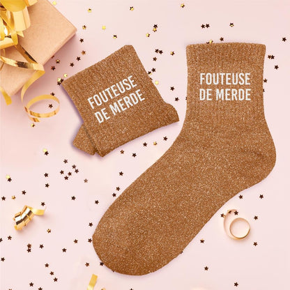 Chaussettes à paillettes: Fouteuse de merde