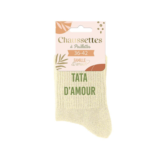 Chaussettes à paillettes: Tata d'amour