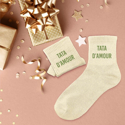 Chaussettes à paillettes: Tata d'amour