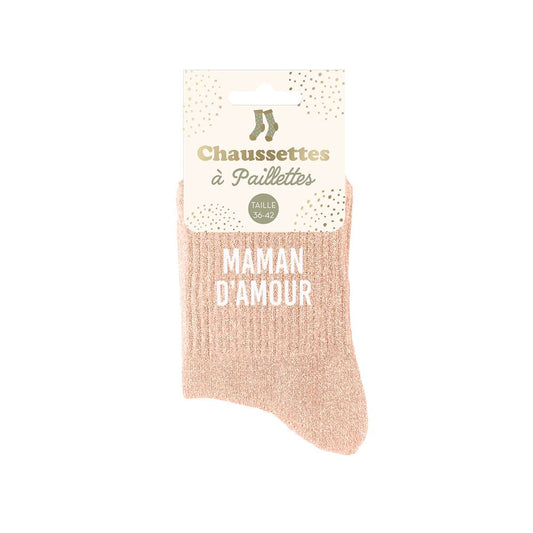 Chaussettes à paillettes: Maman d'amour