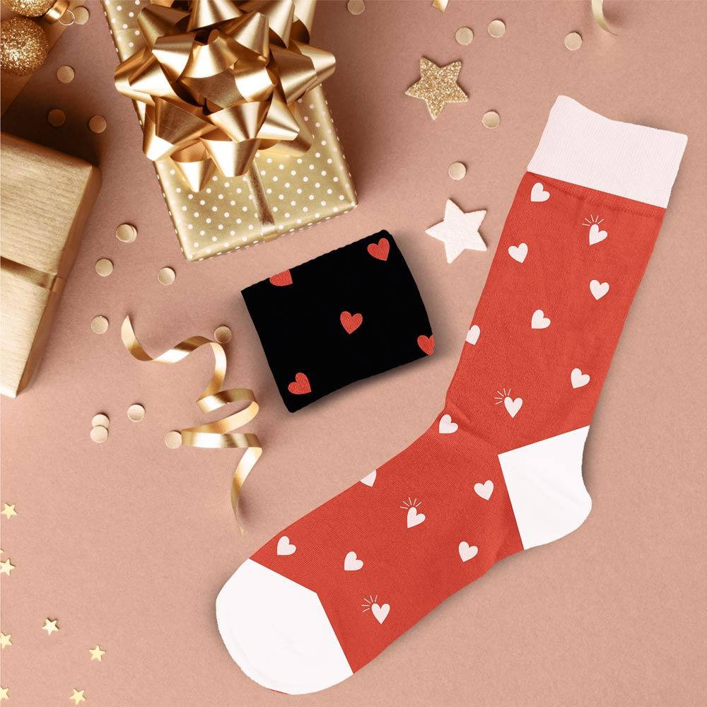 Chaussettes à paillettes: Coeur d'amour