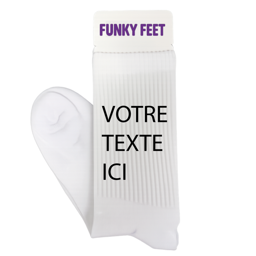 Chaussettes personnalisées unisexe (texte)
