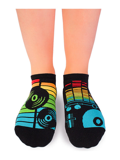 Socquettes coton bio : Disco black