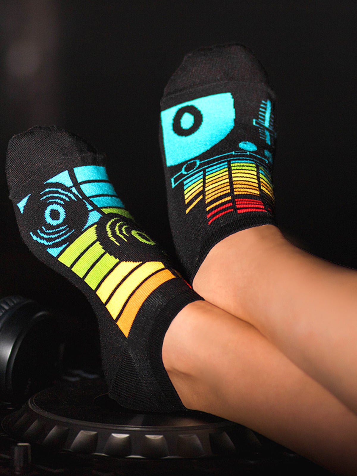 Socquettes coton bio : Disco black