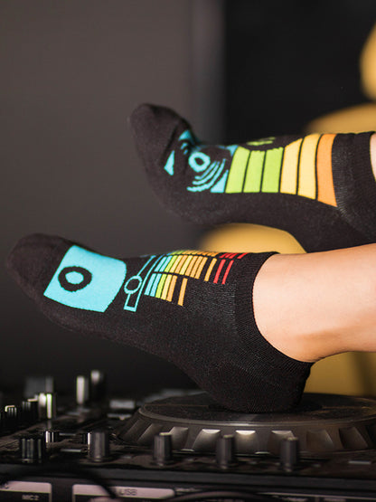 Socquettes coton bio : Disco black
