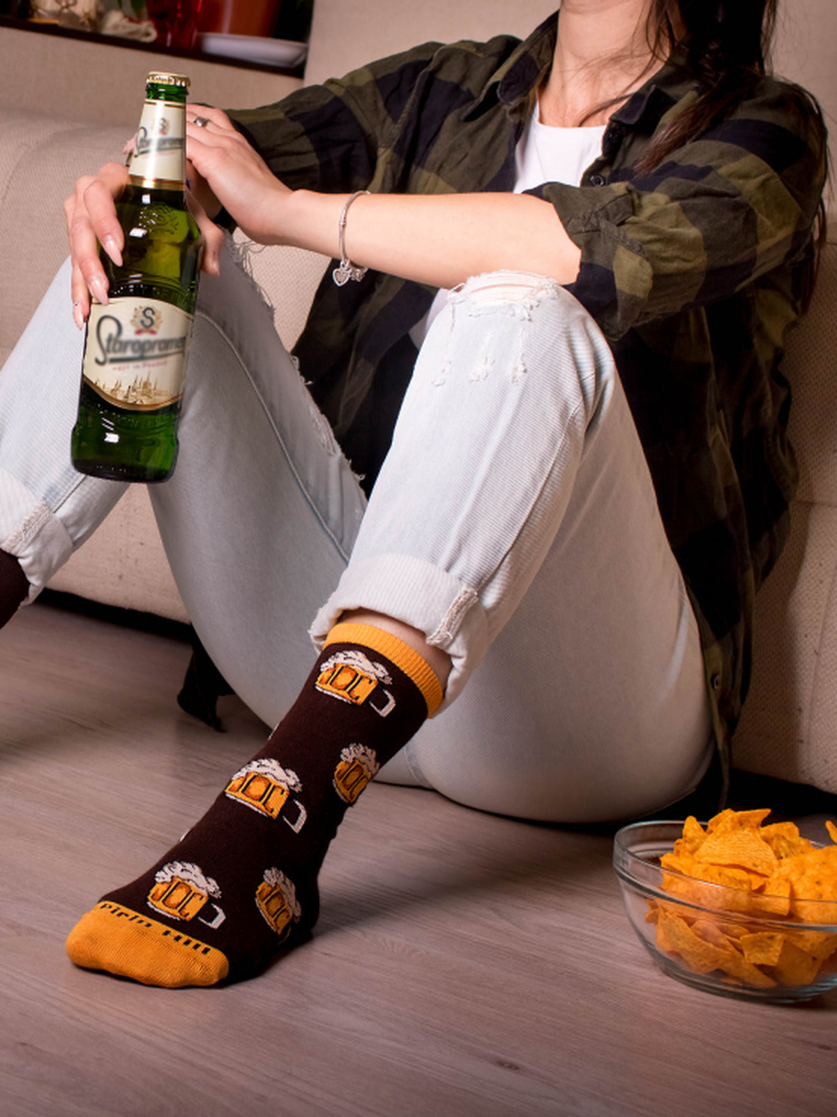 Chaussettes coton bio : Bière pression
