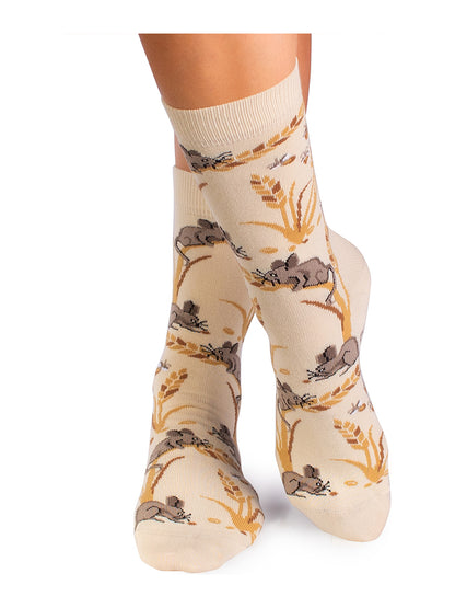 Chaussettes coton bio : Souris dans la nature