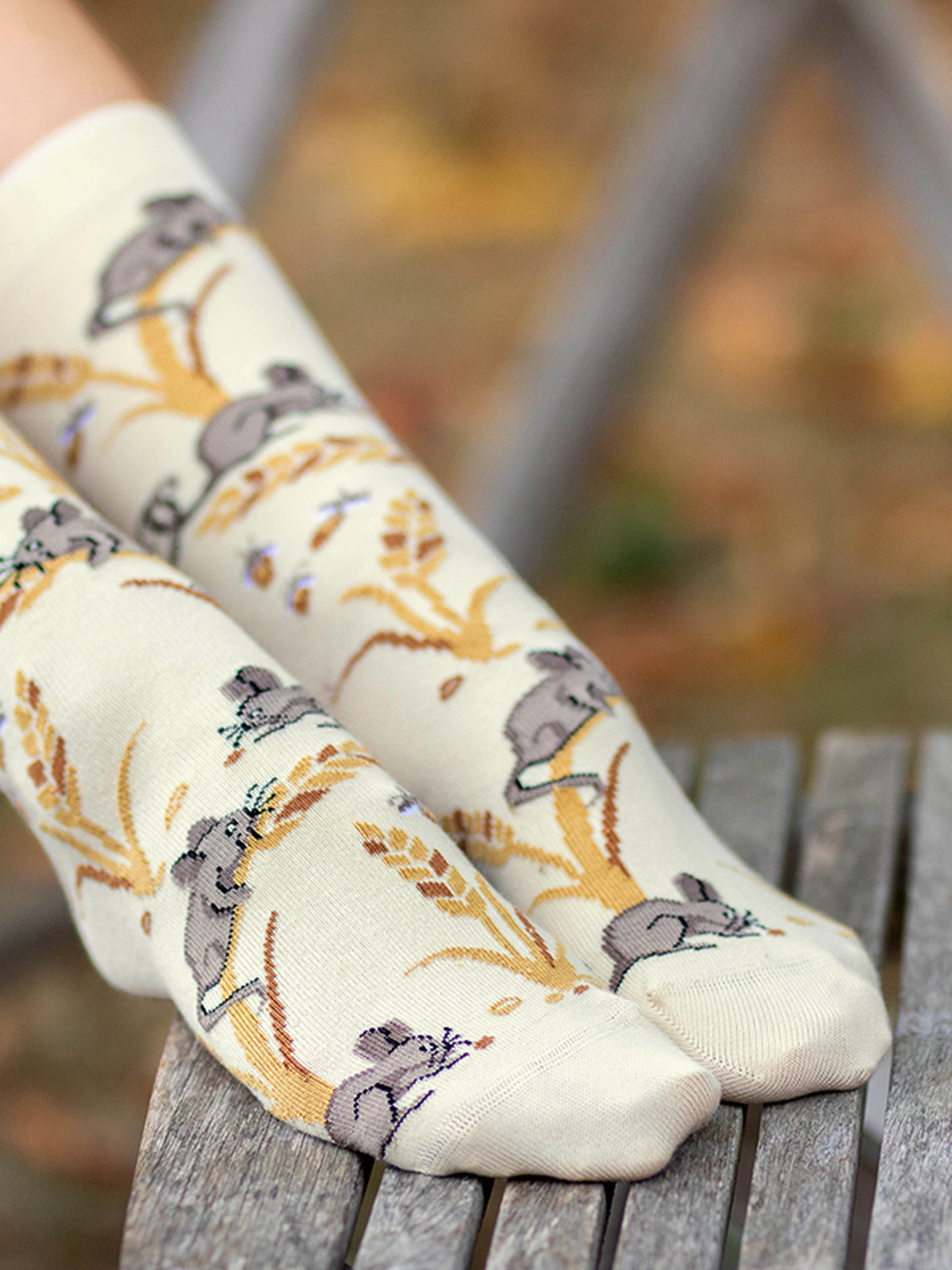 Chaussettes coton bio : Souris dans la nature