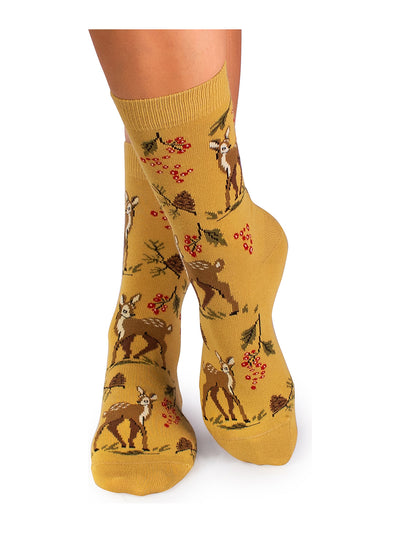 Chaussettes coton bio : Biche dans la nature