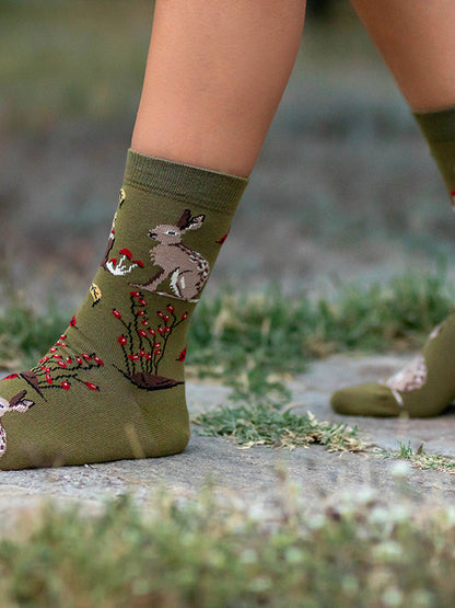 Chaussettes coton bio : Lapin dans la nature