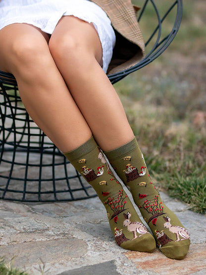 Chaussettes coton bio : Lapin dans la nature