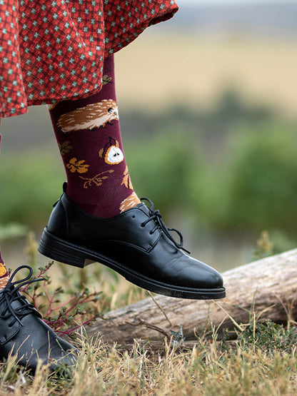 Chaussettes coton bio : Hérisson dans la nature