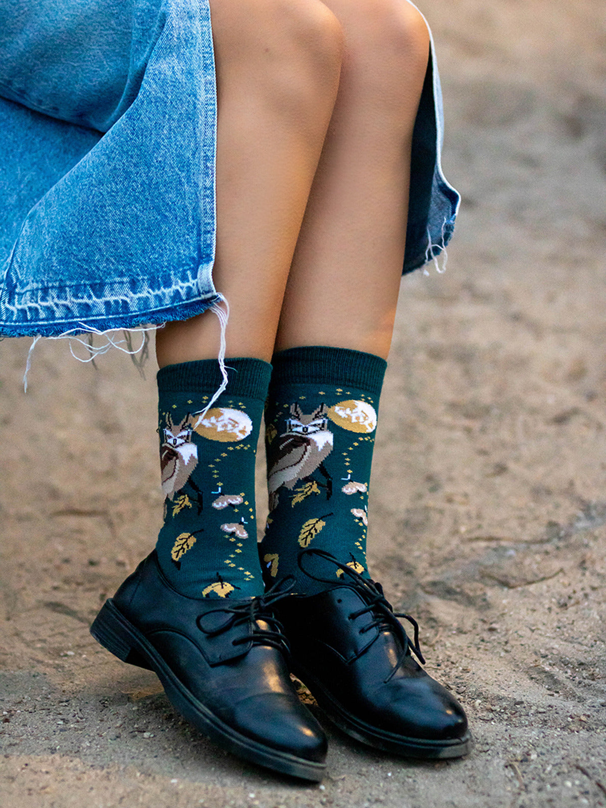 Chaussettes coton bio : Hibou dans la nature