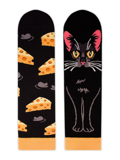 Chaussettes coton bio : Le chat noir