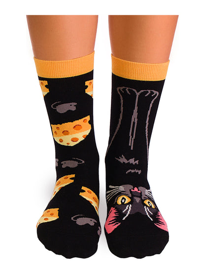 Chaussettes coton bio : Le chat noir